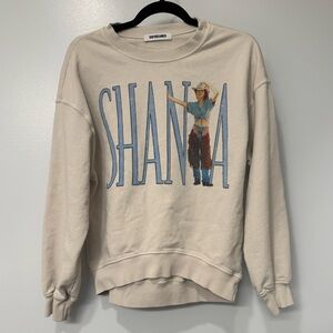 Daydreamer Cream SHANIA Graphic Sweatshirt with Blue Lettering